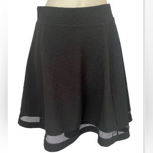Xhilaration Black‎ Fit and Flare Skirt With Mesh Bottom Women’s Size Medium
